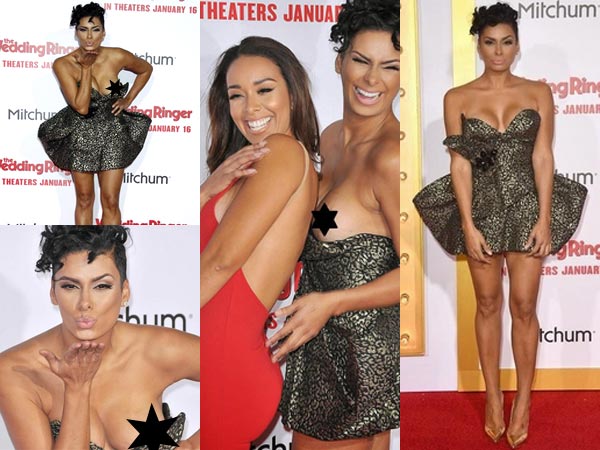 Laura Govan wardrobe malfunction in red carpet 